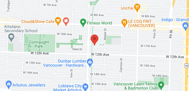 map of 410 2028 W 11TH AVENUE